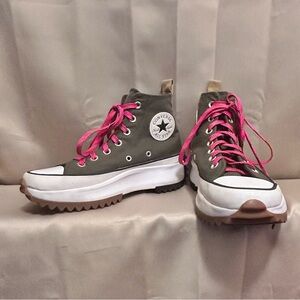 Men’s/Women’s(UNISEX)Converse RunStar Hike Green Canvas Platform Sneakers Sz.6.5